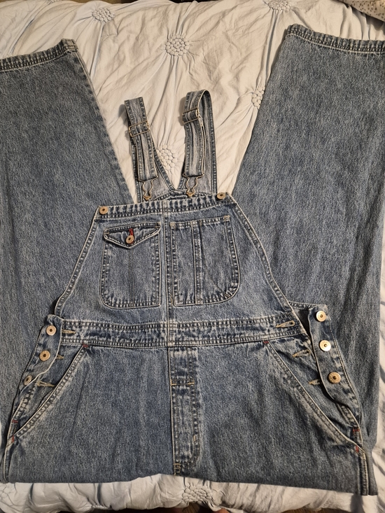 Xhilaration Pants - Xhilaration Light Blue Denim Overalls with Brass Hardware